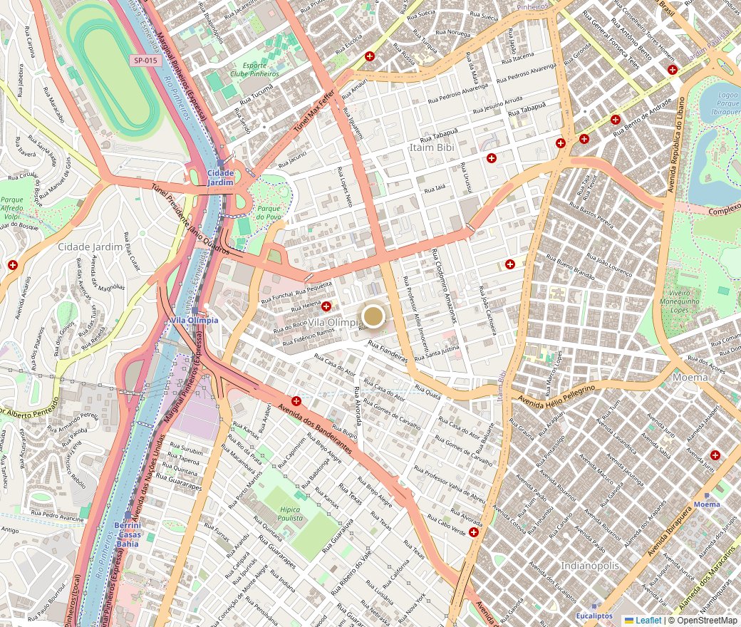 Mapa da regiao do evento em Sao Paulo